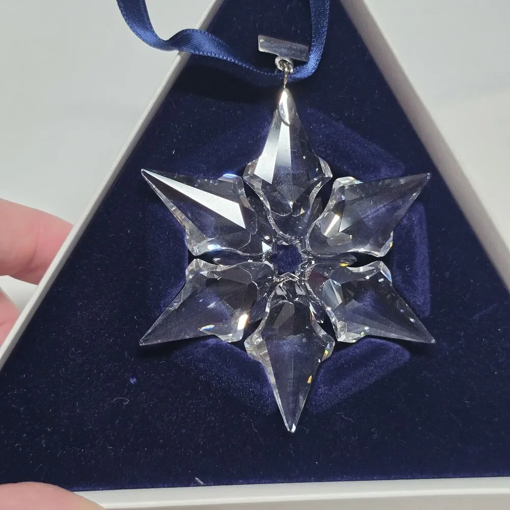 Swarovski Crystal 2000 Annual Christmas Snowflake Star Large Ornament With Box